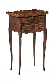 French four drawer walnut commode