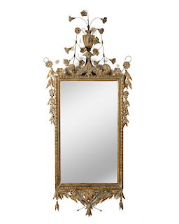 Neoclassical style gold painted mirror