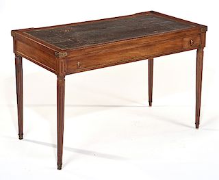 Louis XVI style brass mounted mahogany tric trac table