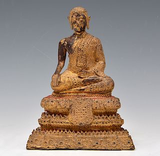 Gilded Thai seated Buddha