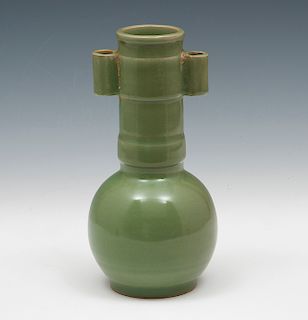 Lungchuan Celadon 'Plum Green' Glazed Bottle Vase, N. Sung