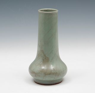 Guan-Type Lungchuan Celadon Bottle Vase