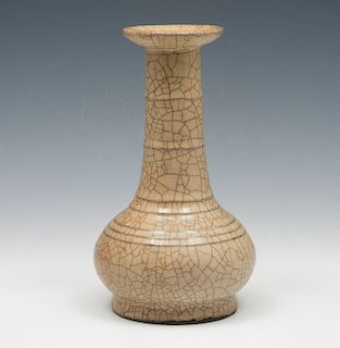 Rare Ge-Type 'Bamboo Neck' Bottle Vase