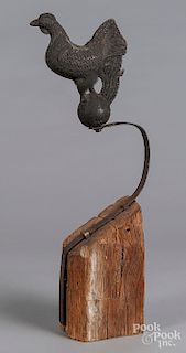 Cast iron rooster counterbalance weight