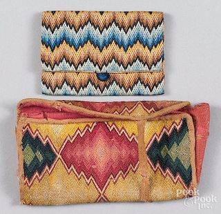 Two flame stitch pocketbooks