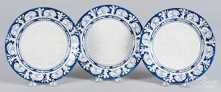 Three Dedham Pottery rabbit plates
