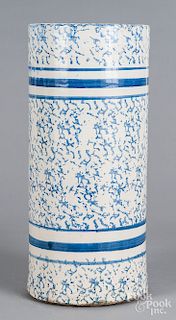 Blue and white spongeware umbrella stand