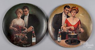 Pair of Budweiser tin lithograph chargers