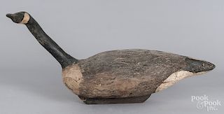 Painted Canada goose root head decoy