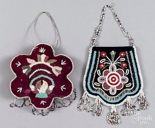 Two Native American beaded items