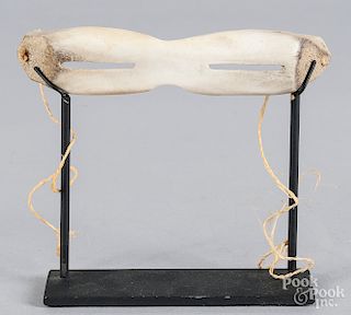 Pair of Inuit carved bone snow goggles