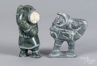 Two Inuit carved stone figures