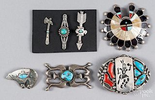 Group of Native American sterling silver jewelry