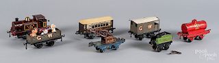 Hornby seven-piece clockwork train set