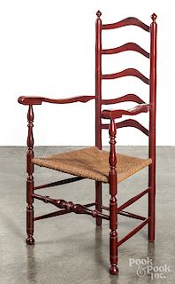 Contemporary painted ladderback arm chair