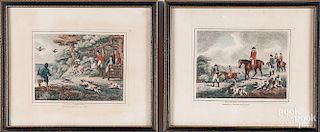 Set of four English hunting scenes