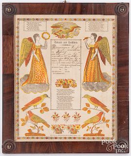 Printed and hand colored fraktur