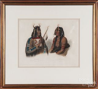 Color lithograph of Native Americans