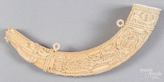 Polish carved ivory horn