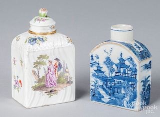 Two porcelain tea caddies