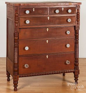 Pennsylvania Sheraton cherry chest of drawers