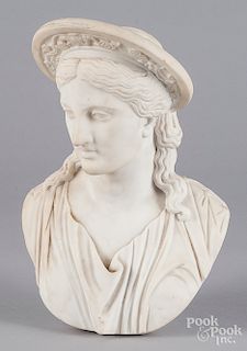 Pietro Clerici carved marble bust of a woman