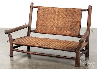 Old Hickory style Adirondack hanging porch swing
