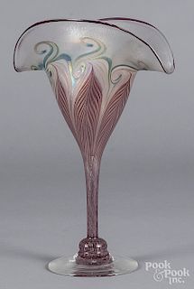 Vandermark art glass fan vase