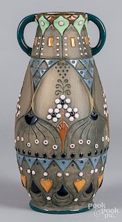 Amphora Austria Arts and Crafts art pottery vase