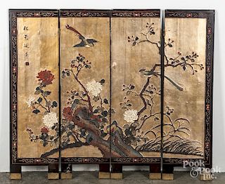 Chinese black lacquer screen