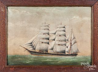 American oil on canvas ship portrait