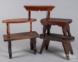 Five small Pennsylvania foot stools