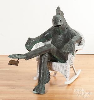 Ronald Lemoine copper sculpture of a fish