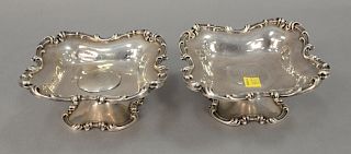 Two sterling silver tazzas, marked Caldwell, monogrammed. ht. 1 1/2in., top: 5 3/4" x 5 3/4", 13.5 total troy ounces.
