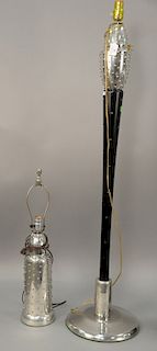 Two piece lot to include Memphis style floor lamp (ht. 50in.) and table lamp (ht. 25 1/2in.).