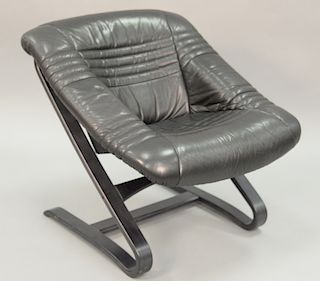 Post Modern leather lounge chair, Ingmar Relling Westnofa.