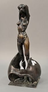 Michael Shacham (b. 1938), bronze, Nude of a Woman, signed, dated and numbered on back: Shacham 1978 9/15. ht. 21in.
