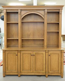 Contemporary two part cabinet. ht. 93in., wd. 80in., dp. 25in.