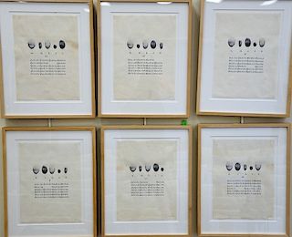 Sixteen piece lot to include Laura Grisi (b. 1955), ink on paper and photo collage, Drawing for Pebbles, #7-25, executed in 1973, all with Leo Castell