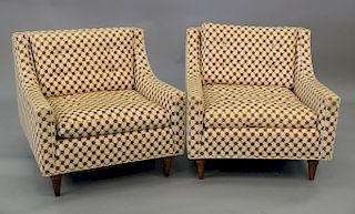 Pair of club chairs attributed to Kent Coffey.