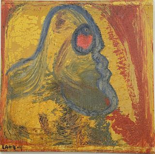 Matt Lamb (1932-2012), large abstract oil on canvas, signed lower left: Lamb, 48" x 48".