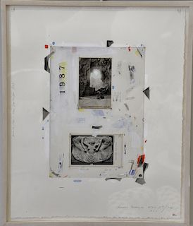 Robert Petersen (b. 1945), sketch, mixed media with postcard inlay on paper, March 1986 thru September 1987, executed in 1988, 22" x...