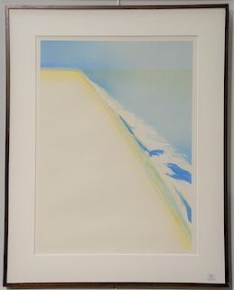Gregory Kondos (b1923), colored lithograph, "Beach" 1982, marked C.T.P., ss 31 1/4" x 23 1/4".