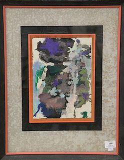 William Littlefield (1902-1969), oil on paper, abstract, initialed and dated in pencil: WL 9/8/62, dated on verso: 9/8/62, 20" x 15 ...