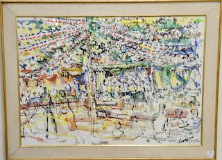 Robert Freiman (1917-1991), watercolor, "St Paul de Vence", titled, signed and dated lower right: Robert Freiman 62, sight size: 28 ...