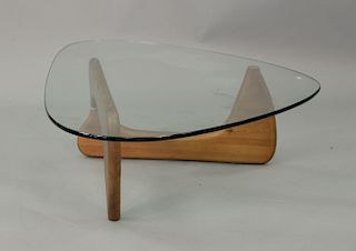 Noguchi style coffee table (as is). ht. 15 1/4in., top: 37 1/4" x 50 1/2"