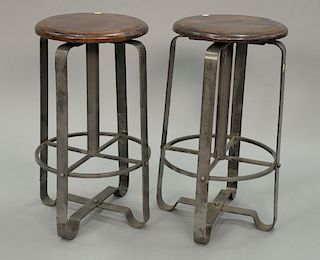 Pair of industrial stools. ht. 25in.