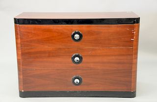 Art Deco three drawer chest. ht. 34in., wd. 50in.
