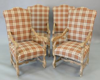 Set of four Century Furniture Co. continental style armchairs, late 20th century.