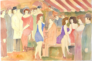 The Imperial Cafe, Original Painting by Nora Klein